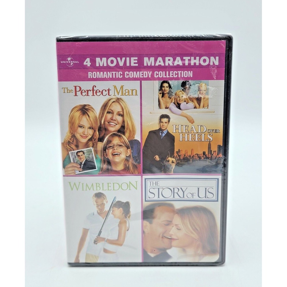 4 Movie Romantic Comedy Marathon DVD Set English New Sealed Rom-Com Collection